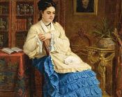 保罗德西雷特鲁伊贝尔 - Femme en robe bleue revant